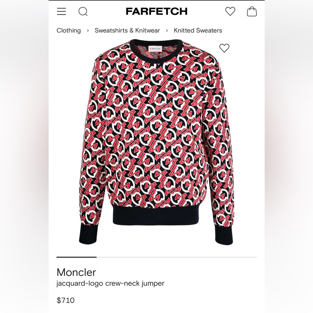 MONCLER jacquard logo crew neck